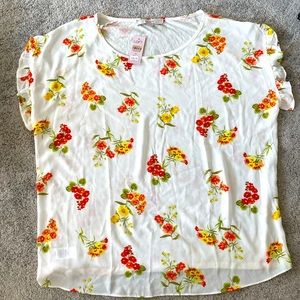 Loft ruffle sleeve chiffon blouse